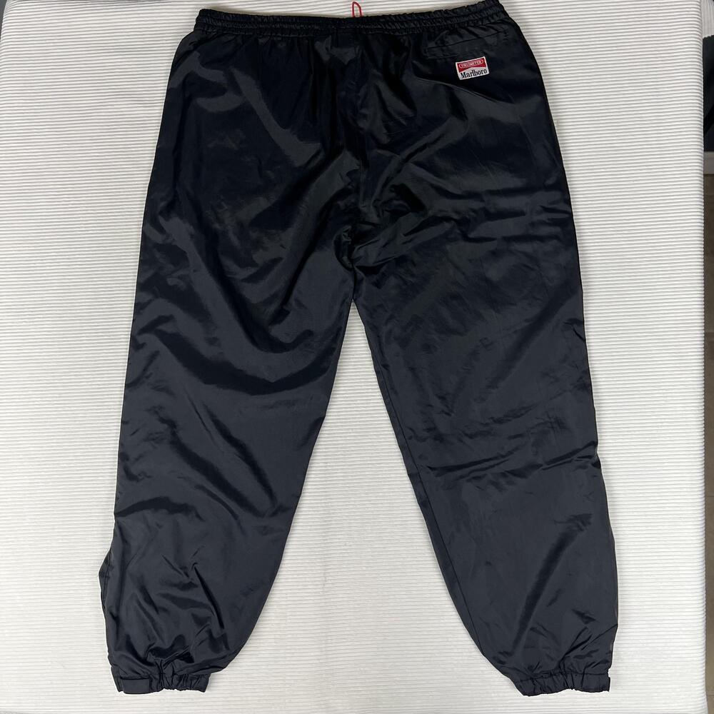 Vintage Marlboro Unlimited Pants Mens XXL Black Nylon Fleece Lined Jogger Warmup